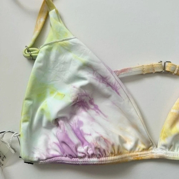 Lulus Marble Multi  Tie-dye Pattern Triangle Bikini Top Size Small  NWT - Picture 11 of 12